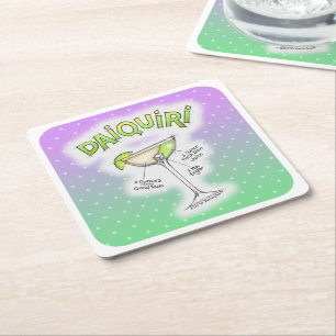 PAPER COASTERS - DAIQUIRI RECIPE COCKTAIL ART