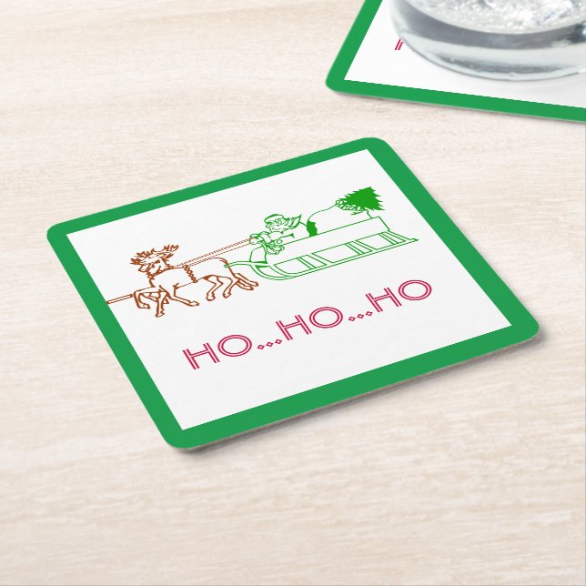 Paper Coasters - Santa and Reindeer (Angled)