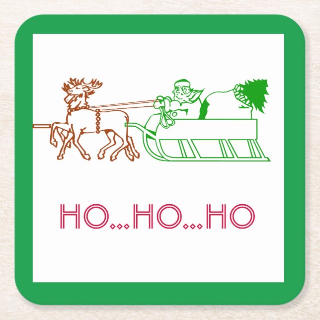 Paper Coasters - Santa and Reindeer (Front)