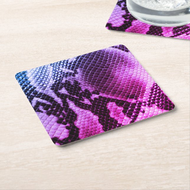 Paper Coasters-Snake Skin Square Paper Coaster (Angled)