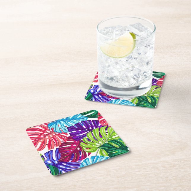 Paper Coasters Tropical Palms Print (Insitu)