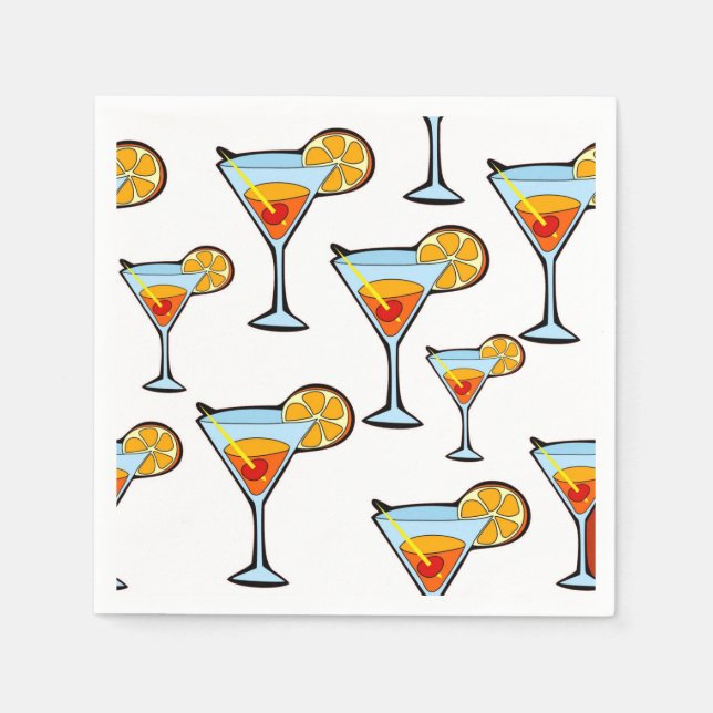 Paper Cocktail Drink Napkins (Front)
