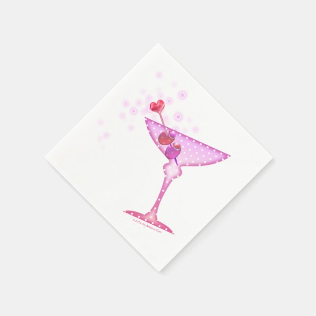 PAPER COCKTAIL NAPKINS - PINK MARTINI (Corner)
