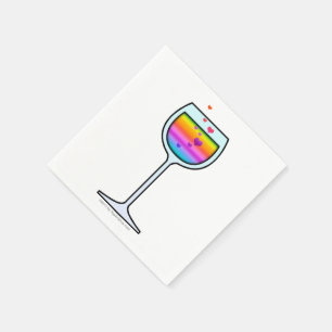 PAPER COCKTAIL NAPKINS - WINE GLASS ART