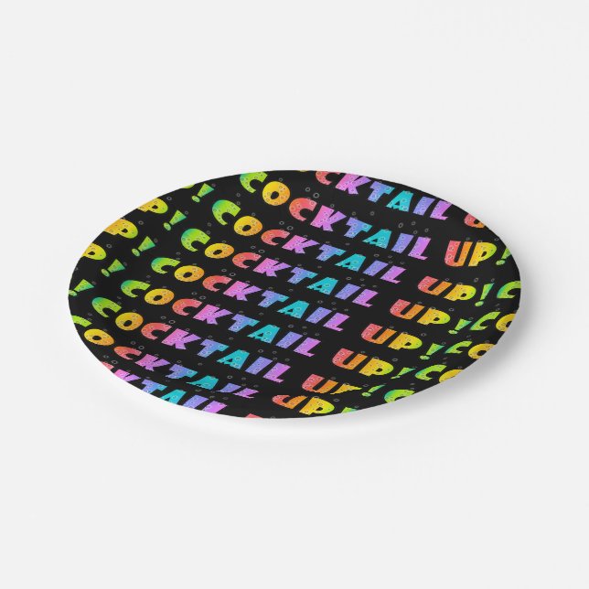 PAPER COCKTAIL PLATES - COCKTAIL UP! (Angled)