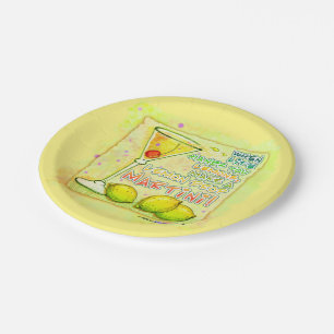 PAPER COCKTAIL PLATES - LEMON DROP MARTINI