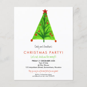 PAPER   Contemporary Tree Christmas Party Invite