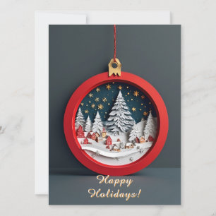 🎁 Paper Craft Christmas Ornament Winter Village Card