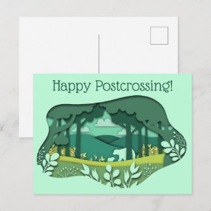 Paper Craft Mama Bear And Cub  Postcard