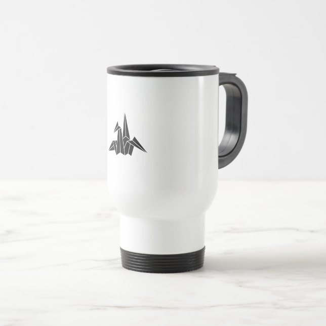 paper crane travel mug (Front Right)