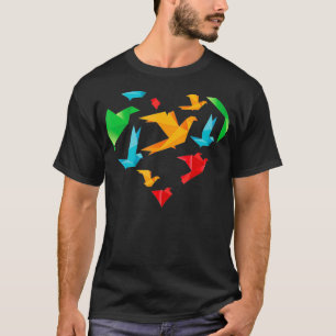 Paper Cranes Heart Paper Folding Japanese Artist O T-Shirt