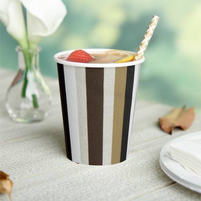 Paper Cup Beige Brown Stripe (Insitu)