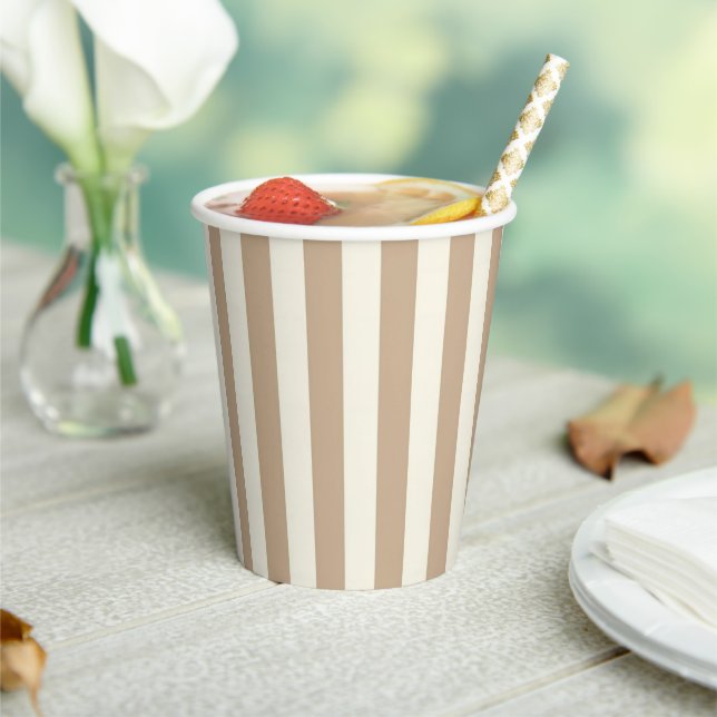 Paper Cup Beige Stripe (Insitu)