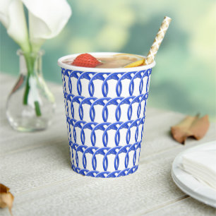Paper Cup - Blue Interwoven Rings