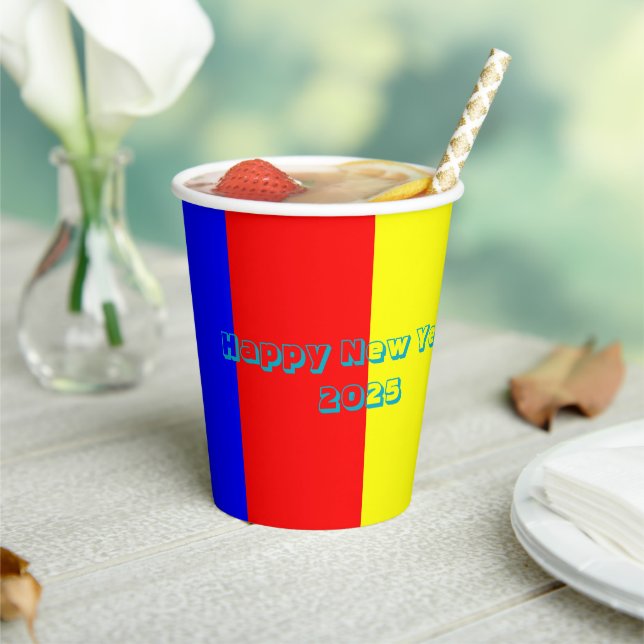 Paper Cup Colourful Happy New Year 2025 (Insitu)