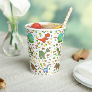 Paper Cup Cute Colourful Dinosaur Fossils Bones