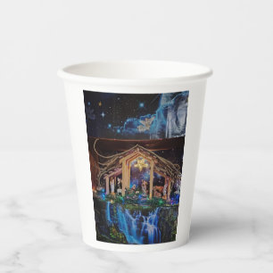 Paper cup for christmas nativityscene