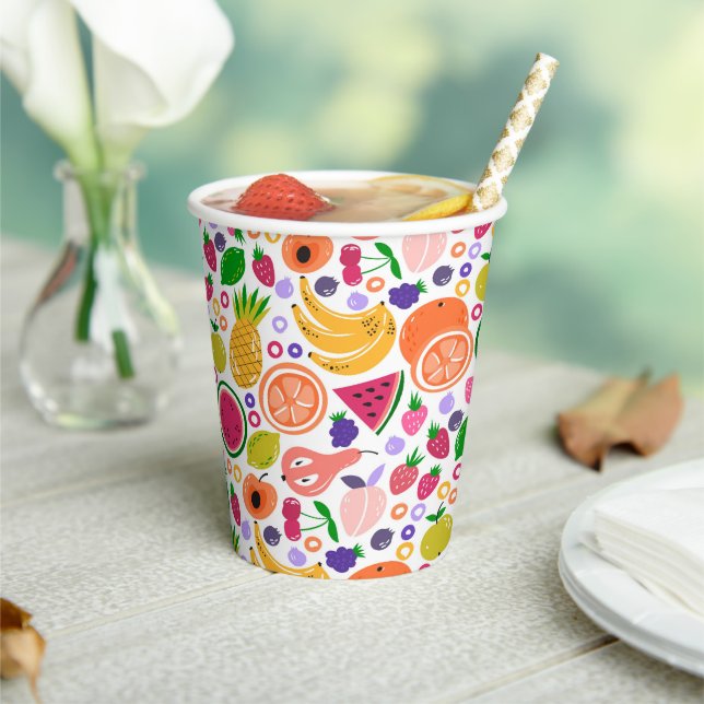 Paper cup fruit background (Insitu)