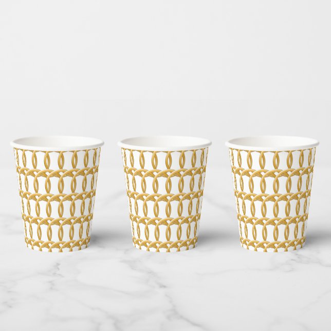 Paper Cup - Interwoven Rings in Gold (Multi)