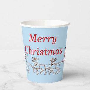 Paper Cup - Santa and Sleigh