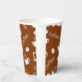Paper cup with coffee pattern