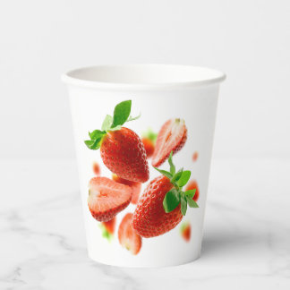 Paper cup with Strawberries