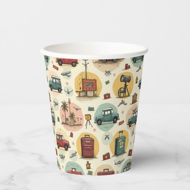 Paper Cup With Travel Pattern (Front)
