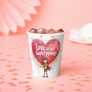 Paper cup with valentine's day design