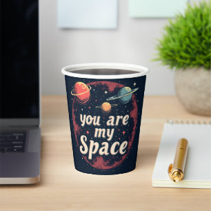 Paper cup with valentine's day design