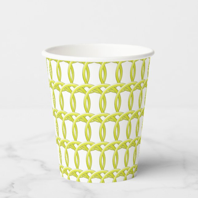 Paper Cup - Yellow Circles Interlocked (Front)