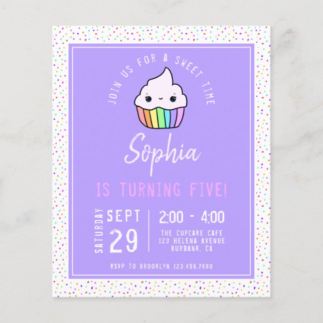 PAPER Cupcake Kid's Birthday Party Invitation (Front)