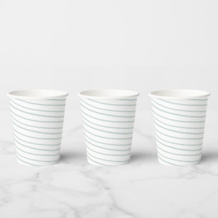 Paper Cups (236 ml) - Blue Stripes