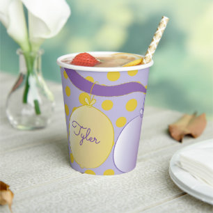 Paper Cups "Baby Golden Footprints" 8 oz.