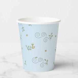 Paper Cups "Gold Birds/BLUE" 8oz.