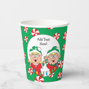 Paper Cups "Happy Elves"  8 oz.