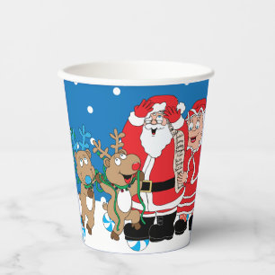 Paper Cups "Santa Happy"  8 oz.