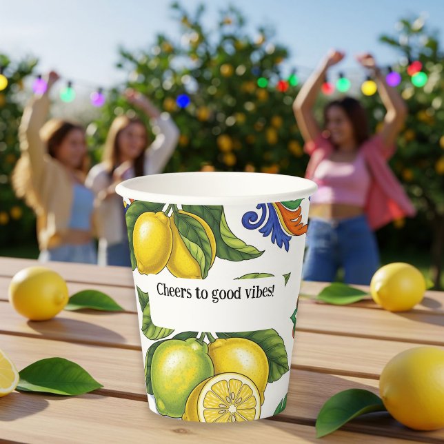 Paper Cups Set with Lemon Print – Mediterranean  (Creator Uploaded)