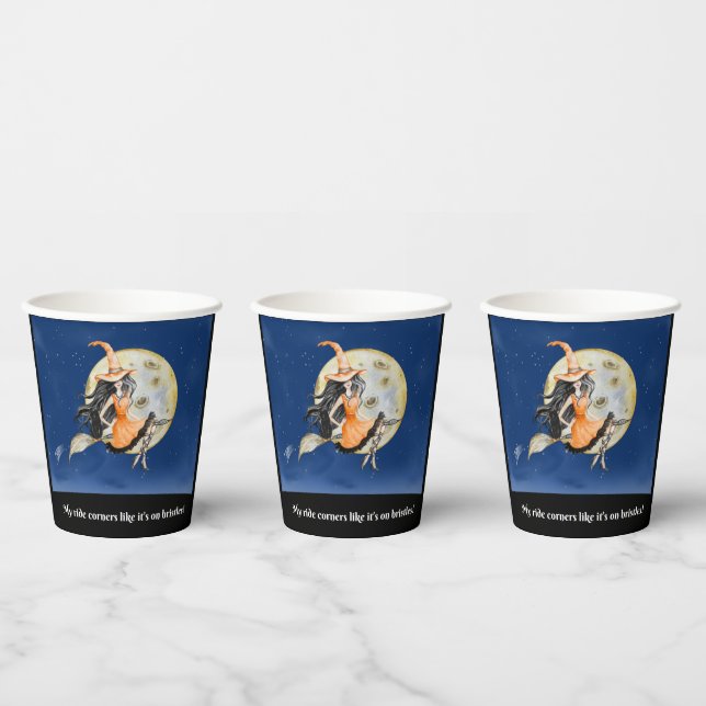 Paper Cups, Witch's Sweet Ride Cups (Multi)