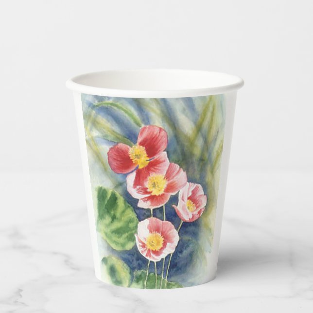 paper cups with floral design  (Front)