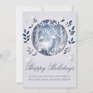 Paper Cut Christmas Composition Corporate Greeting Holiday Card