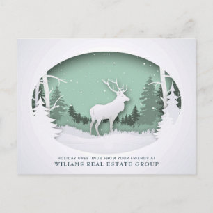 Paper Cut Christmas Composition Corporate Greeting Postcard