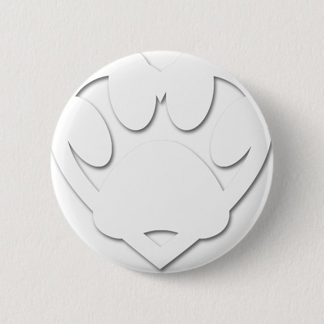 Paper Cut Dog Paw And Heart Shape 6 Cm Round Badge (Front)