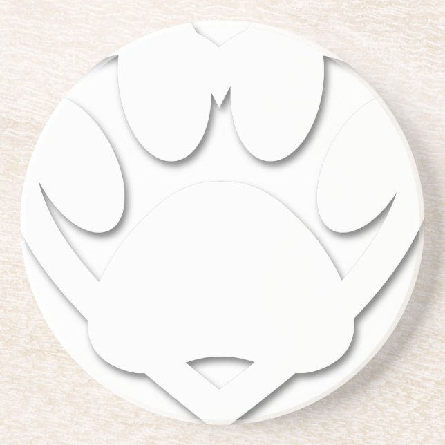 Paper Cut Dog Paw And Heart Shape Coaster (Front)