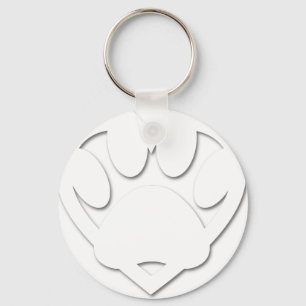 Paper Cut Dog Paw And Heart Shape Key Ring