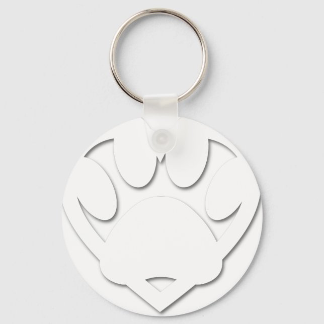 Paper Cut Dog Paw And Heart Shape Key Ring (Front)