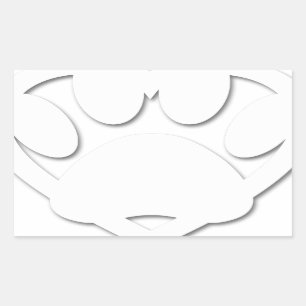 Paper Cut Dog Paw And Heart Shape Rectangular Sticker