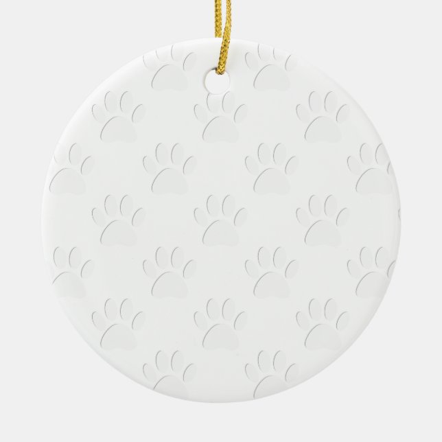 Paper Cut Dog Paw Pattern Ceramic Tree Decoration (Front)