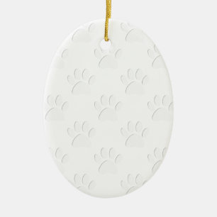 Paper Cut Dog Paw Pattern Ceramic Tree Decoration