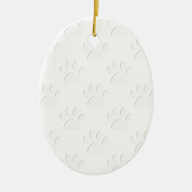 Paper Cut Dog Paw Pattern Ceramic Tree Decoration (Front)