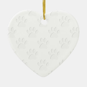 Paper Cut Dog Paw Pattern Ceramic Tree Decoration